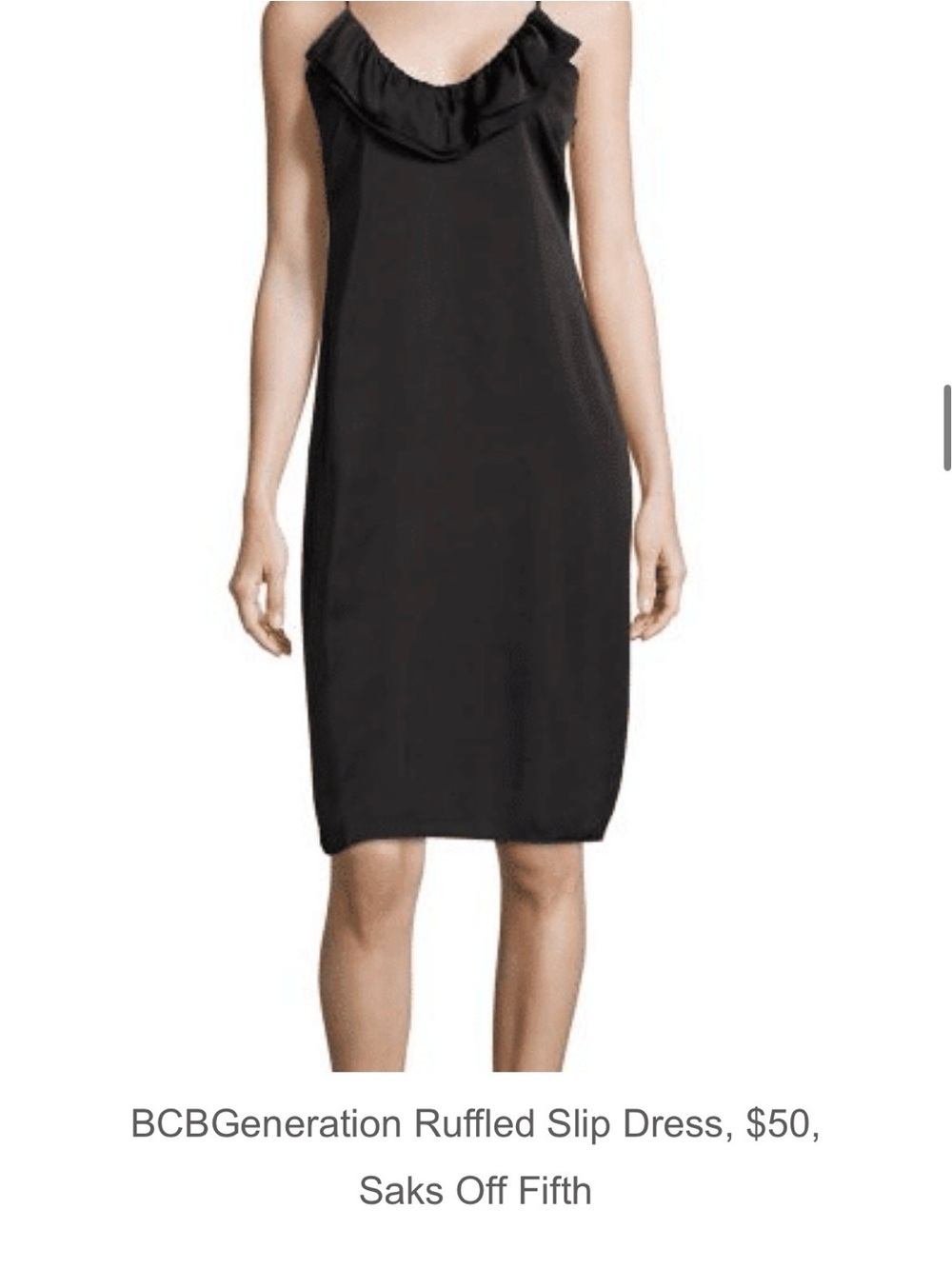 BCBGeneration Black Ruffle-Trim Slip Dress - Picture 8 of 8